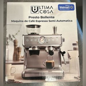 Ultima Cosa UC-EM001WUS Presto Bollente Semi Automatic Espresso Machine, Silver